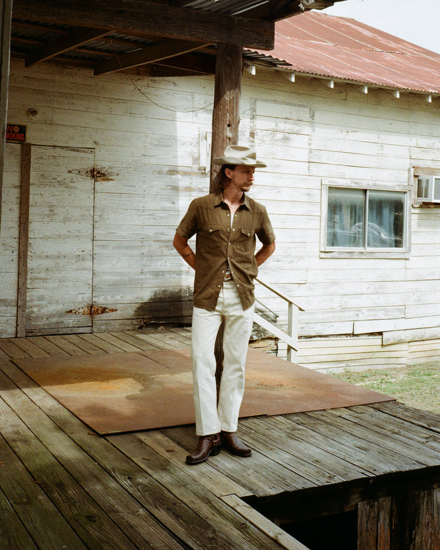 Slub Cotton Olive Drab Shirt