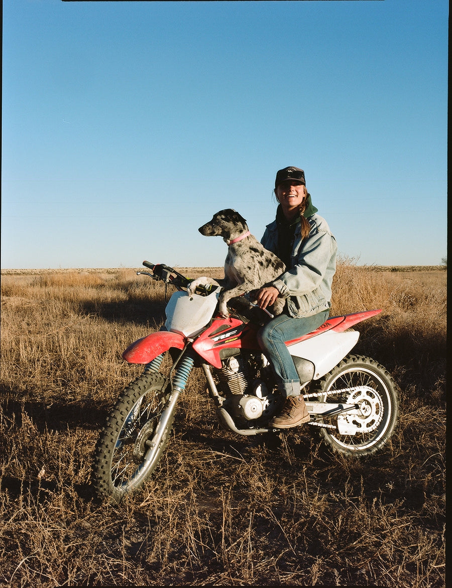 Anja on Dirt Bike