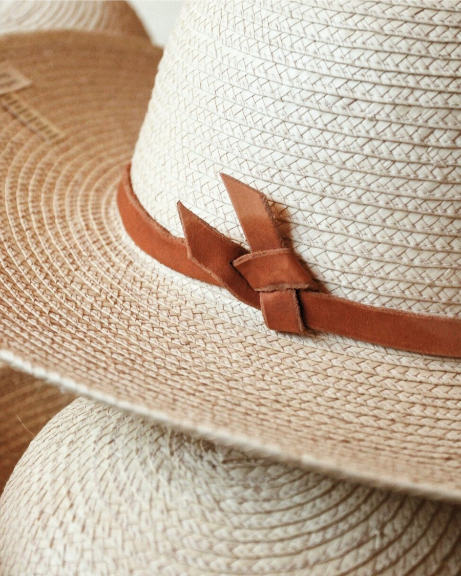 Leather Knot Hat Band in Natural