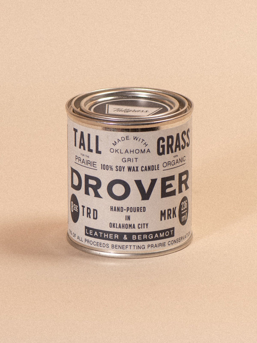 Drover: Leather + Bergamot Soy Wax Candle