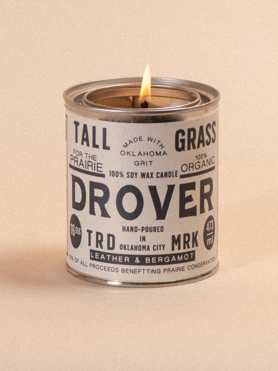 Drover: Leather + Bergamot Soy Wax Candle