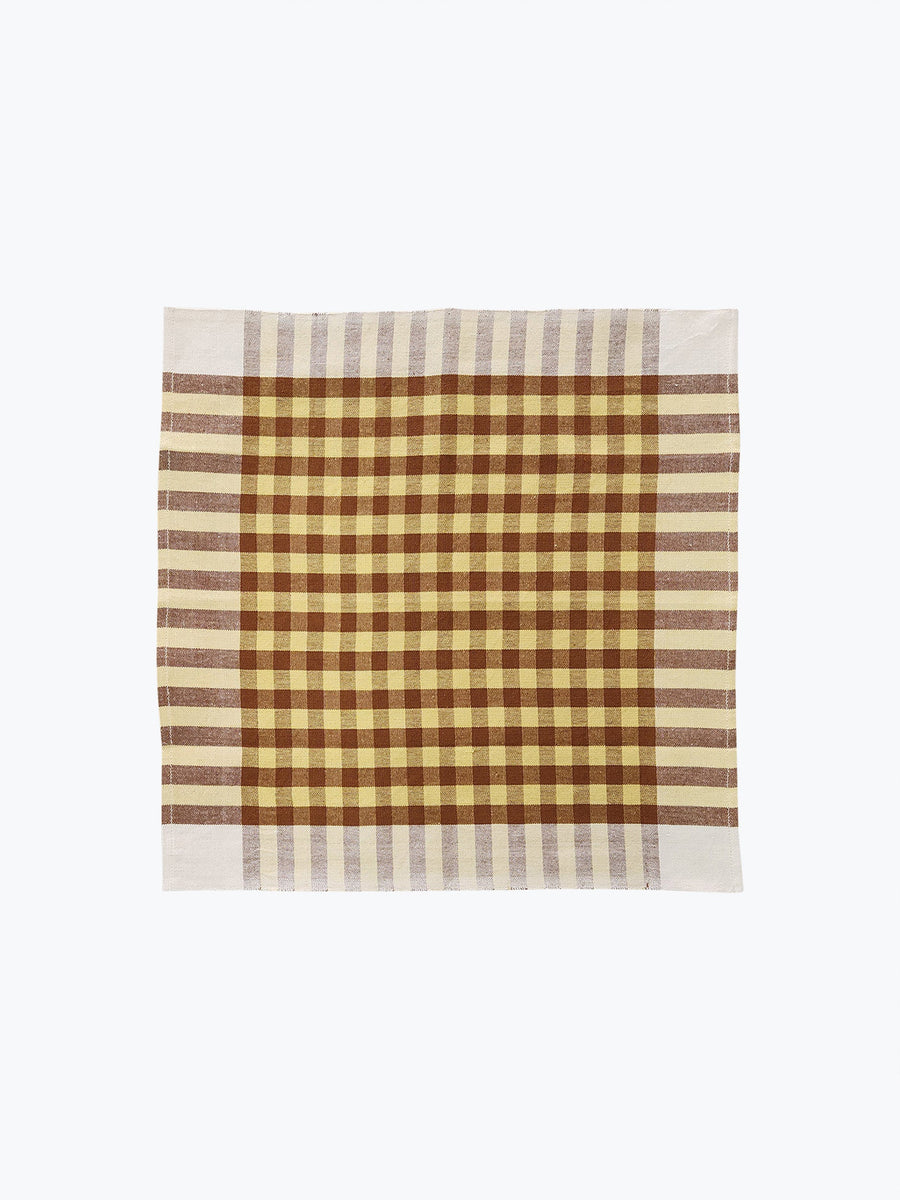 Grid Napkin Pair - Ochre
