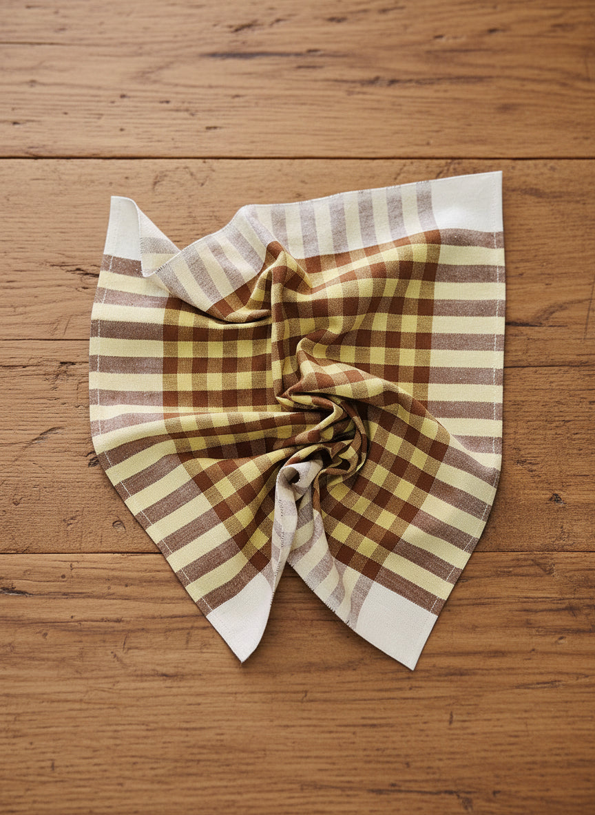 Grid Napkin Pair - Ochre