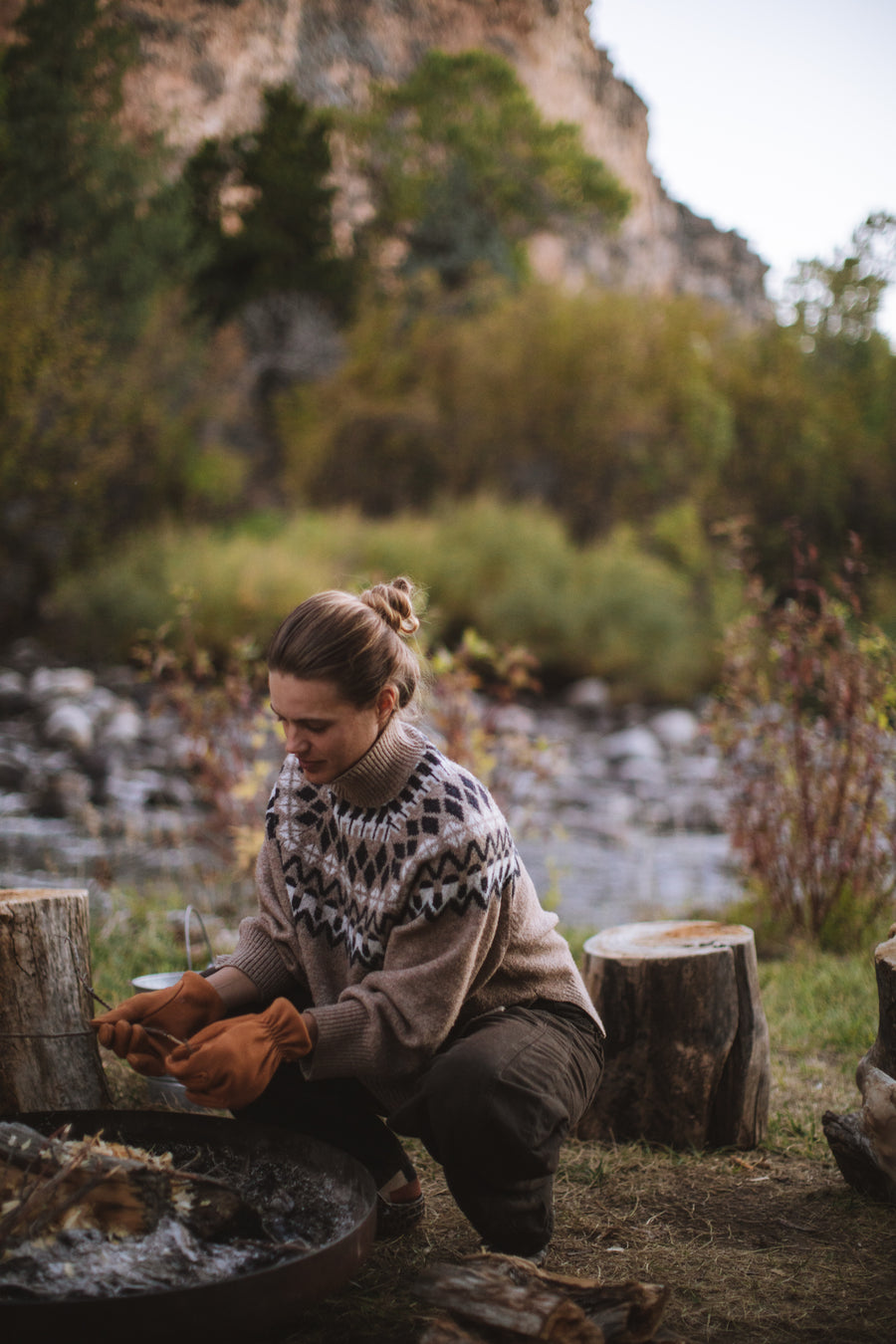 Lined Deerskin Leather Roper Gloves