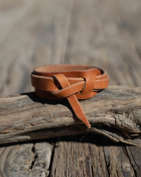 155 - Men's bracelet saddle tan leather– 877 Workshop