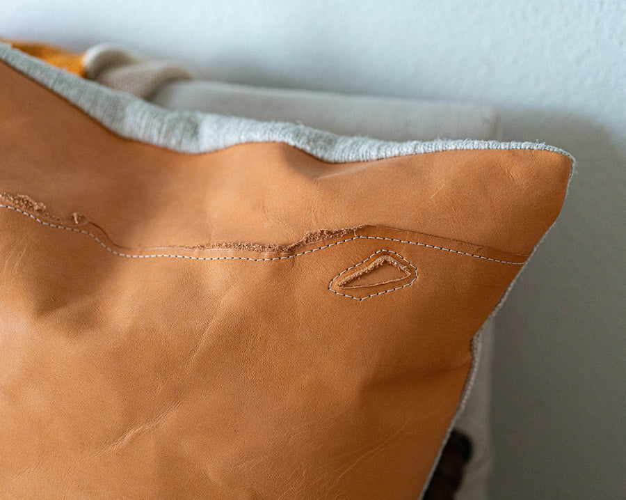 Patchwork Leather Pillow